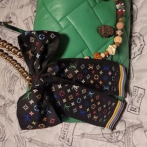 🖤💚💛🩷💙Louis Vuitton 2003 Multicolor Murakami Monogram Silk Bandeau💙🩷💛💚🖤
